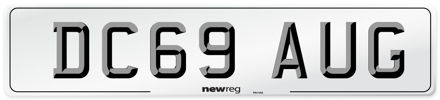 DC69 AUG Number Plate from New Reg